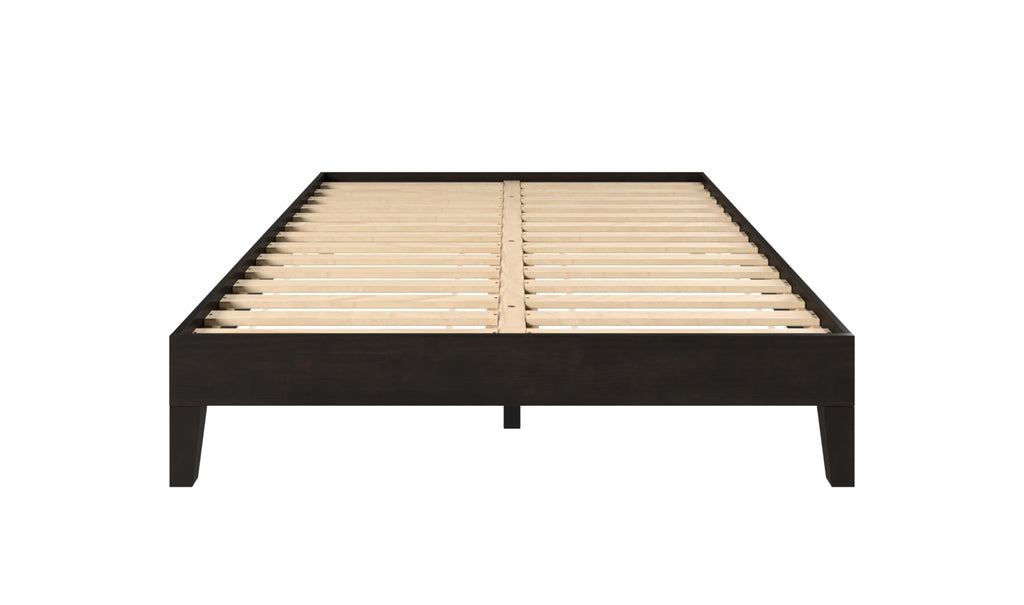 Steve Silver Co Nix Full Platform Bed, Farmhouse, Modern, or Transitional Styling, Solid Pine Wood, Bedroom, 28-Slat Dual-Zone System, No Box Spring Needed, 74.2" L x 53.5" W x 12" H, Black