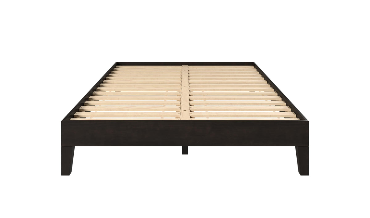 Steve Silver Co Nix Full Platform Bed, Farmhouse, Modern, or Transitional Styling, Solid Pine Wood, Bedroom, 28-Slat Dual-Zone System, No Box Spring Needed, 74.2&quot; L x 53.5&quot; W x 12&quot; H, Black