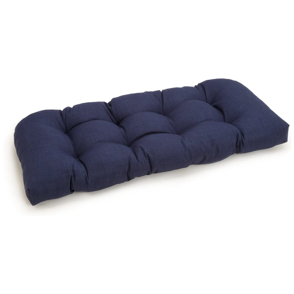 Blazing Needles Indoor/Outdoor Rounded Back Loveseat Cushion, 42&quot; x 19&quot;, Azul