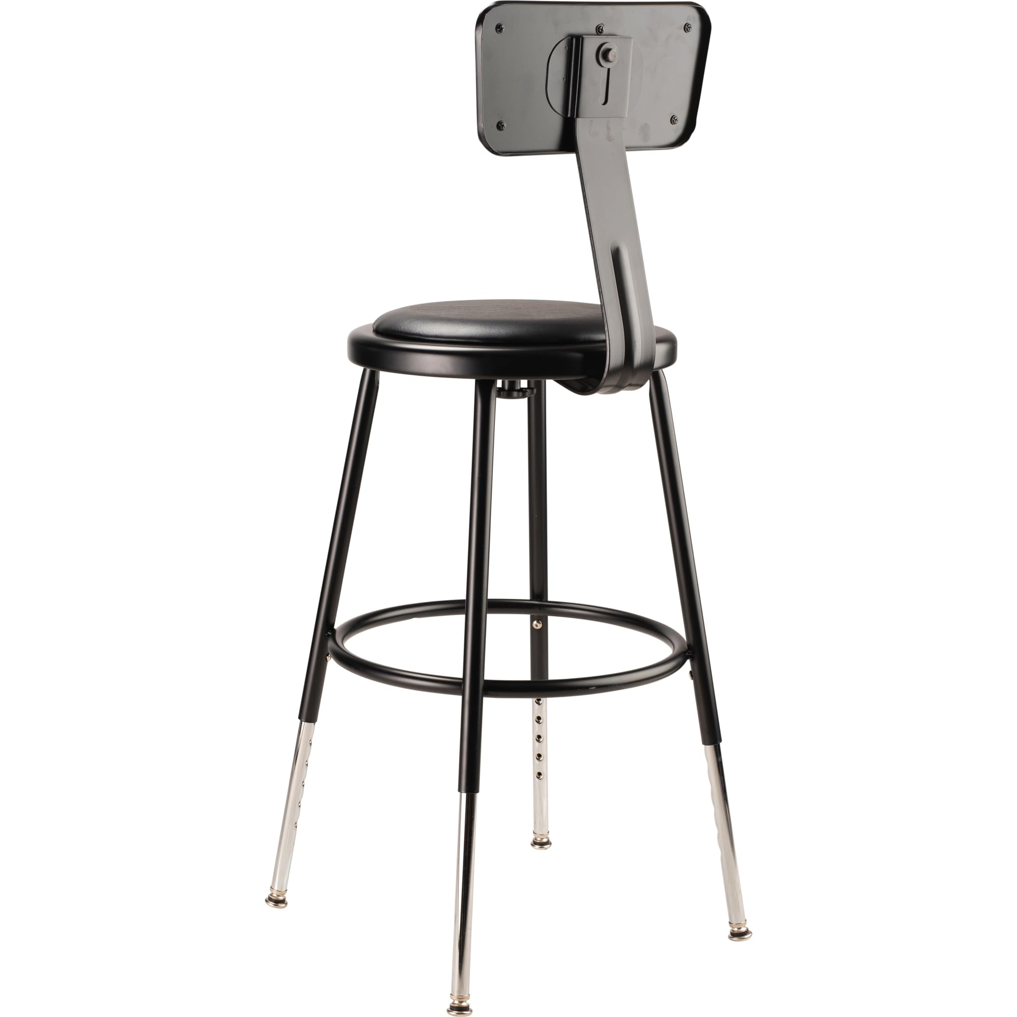 NPS 19&quot;-27&quot; Height Adjustable Heavy Duty Vinyl Padded Steel Stool with Backrest