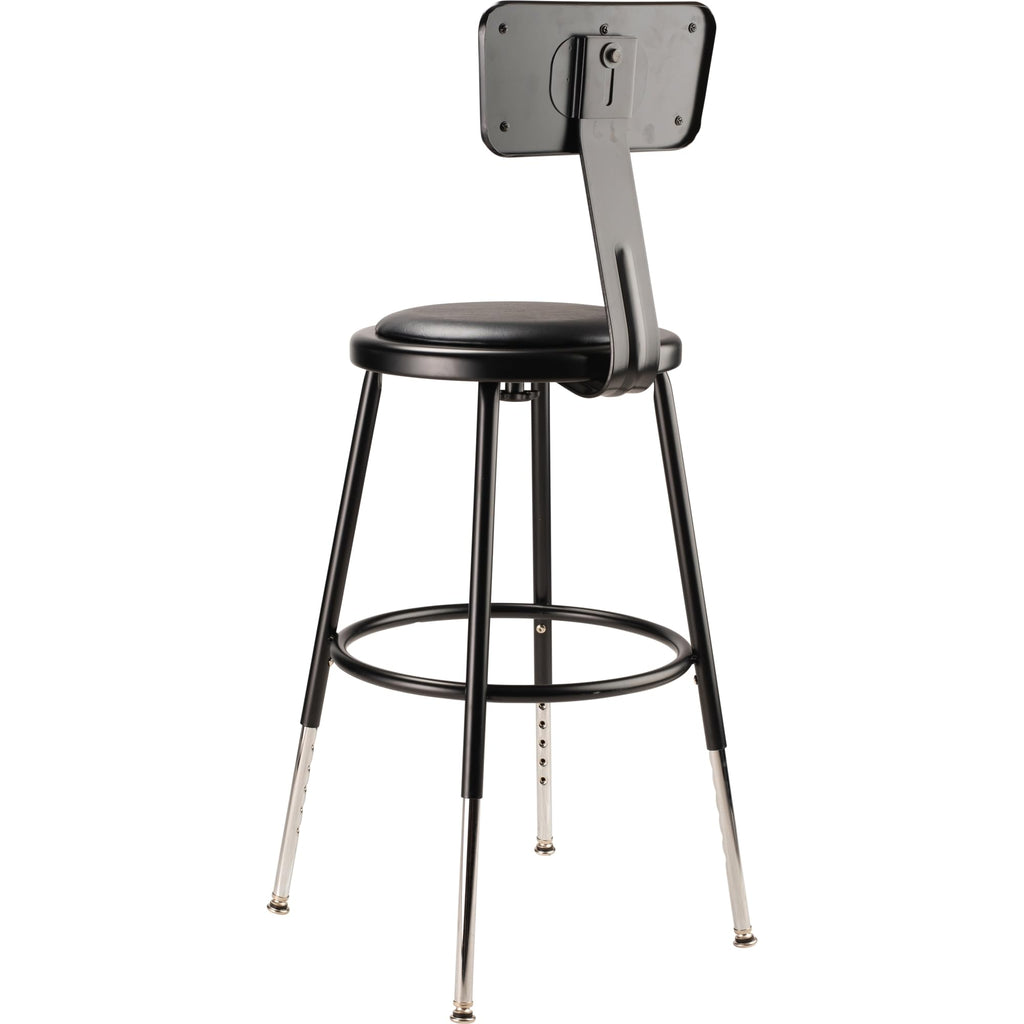 NPS 19"-27" Height Adjustable Heavy Duty Vinyl Padded Steel Stool with Backrest