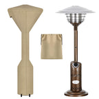 Outdoorlines Waterproof Outdoor Patio Heater Covers With Zipper And Storage Bag, Dust-Proof Uv-Resistant Windproof Propane Heavy Duty Heater Cover For Standing Heater, 1 Pack-95Hx34Dx19B Inch Camel