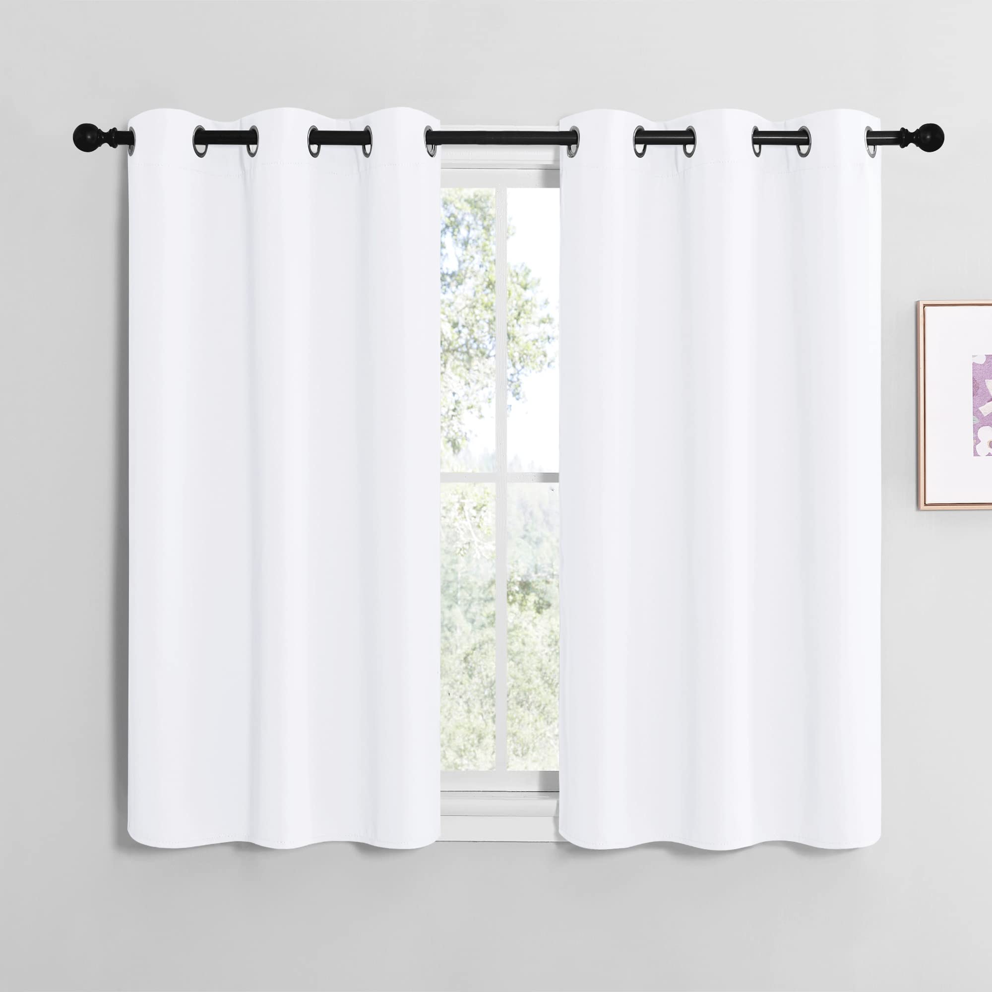 Nicetown Draperies Curtains Panels, Blocking Out 50% Sunlight Window Treatment Curtains, Grommet Top Small Window Drapes For Bed