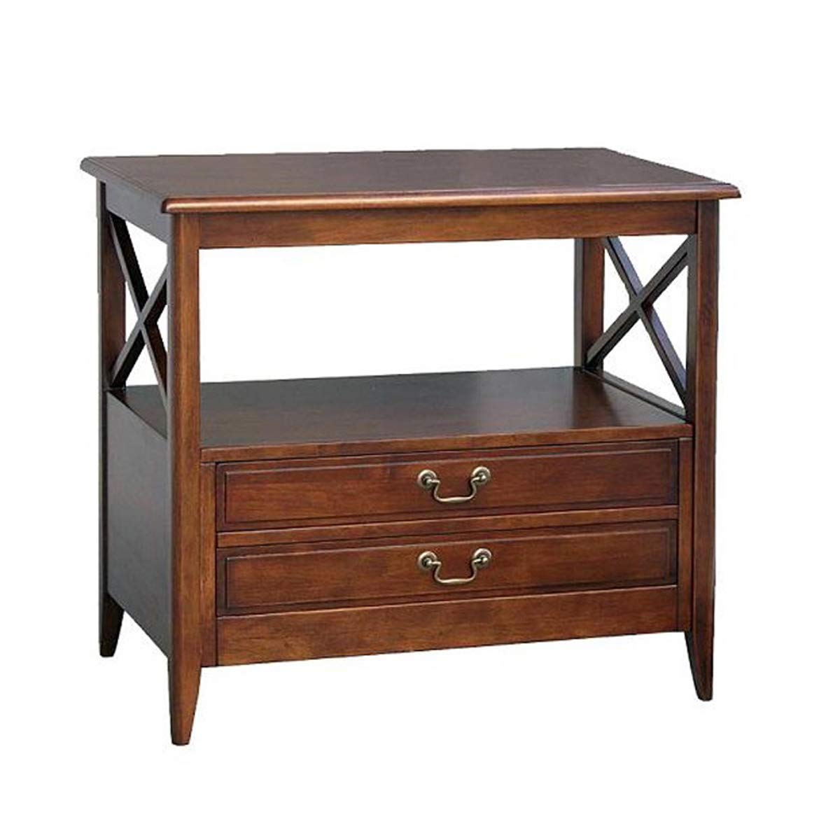 Benjara Wooden Tv Stand With 2 Drawers And 1 Open Shelf, Brown