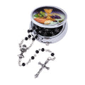 Needzo Boys Black Bread of Life First Communion Rosary with Case Gift Set, 18 Inch