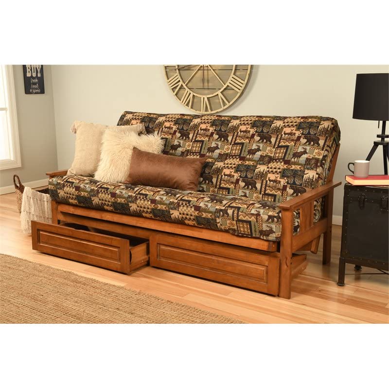 Kodiak Furniture Monterey Barbados Storage Sofa and Multi-Color Fabric Mattress