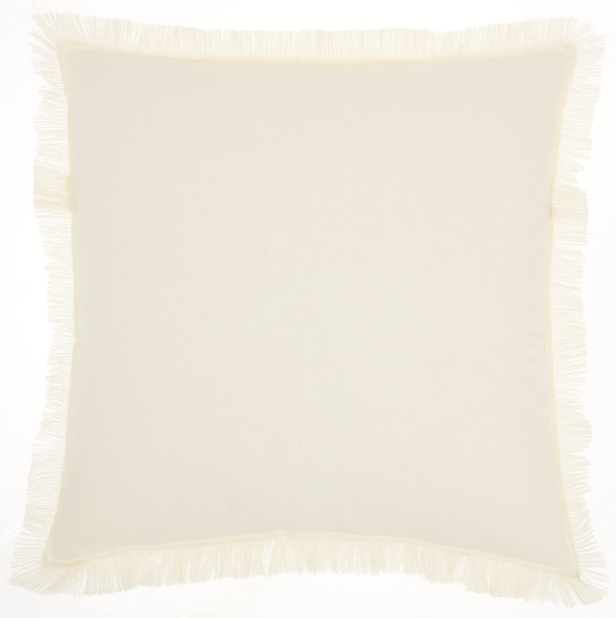 HomeRoots 100% Cotton Solid Ivory Contemporary Throw Pillow
