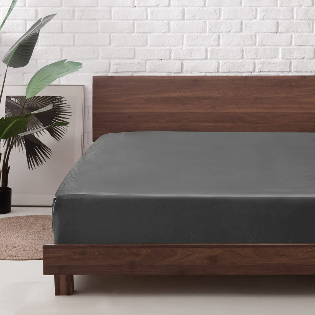 Mr&Hm Satin Fitted Sheet California King Size, Silky Bottom Sheet With Elastic Corner Straps, Deep Pocket Up To 15 Inch, No More