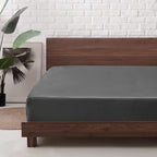Mr&Hm Satin Fitted Sheet California King Size, Silky Bottom Sheet With Elastic Corner Straps, Deep Pocket Up To 15 Inch, No More