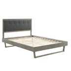 Modway Willow Wood Platform Bed With Angular Frame, Queen, Gray Charcoal