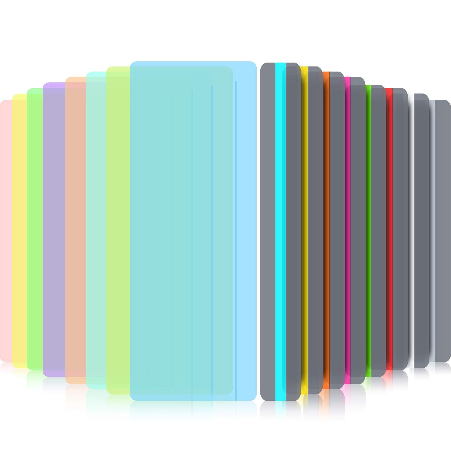 16 Pieces Guided Reading Highlight Bookmark Strips Colored Overlay Reading Tracking Rulers For Dyslexia, Adhd And To Reduce Visu