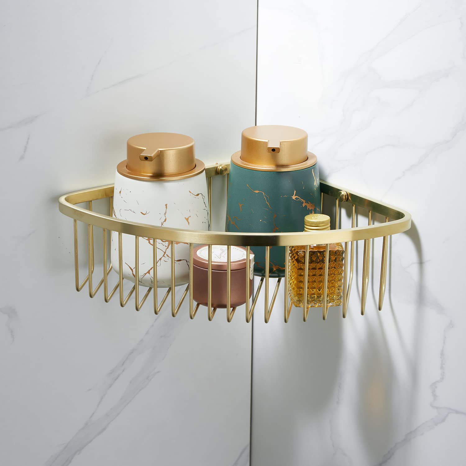 GORDEE Bathroom Shower Caddy Corner Shelf Basket, Ultra Sturdy Rust-Proof Stainless Steel Bathroom Shelf Organizer Shampoo Holde