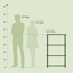 Furinno (99557BK/GY) Turn-N-Tube 4-Tier Multipurpose Shelf Display Rack - Black/Grey