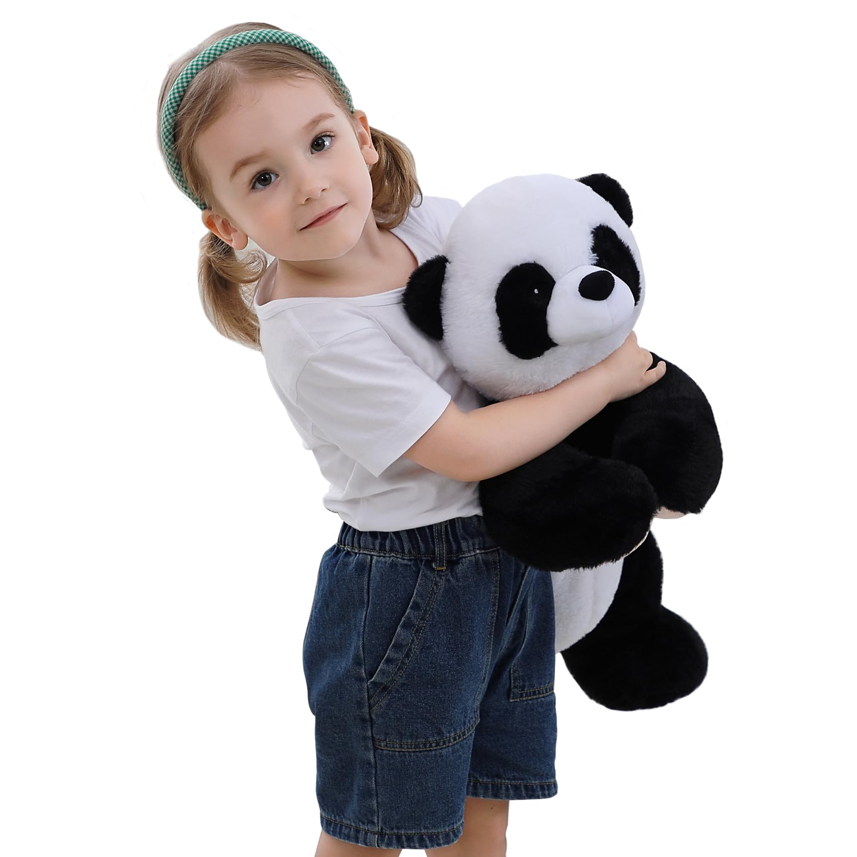 Jellymallow 5 Lbs, 27 Inches Panda Weighted Stuffed Animals, Cuddly Weighted Panda Plush Pillow Giant Plushie Ideal Gift For Adu