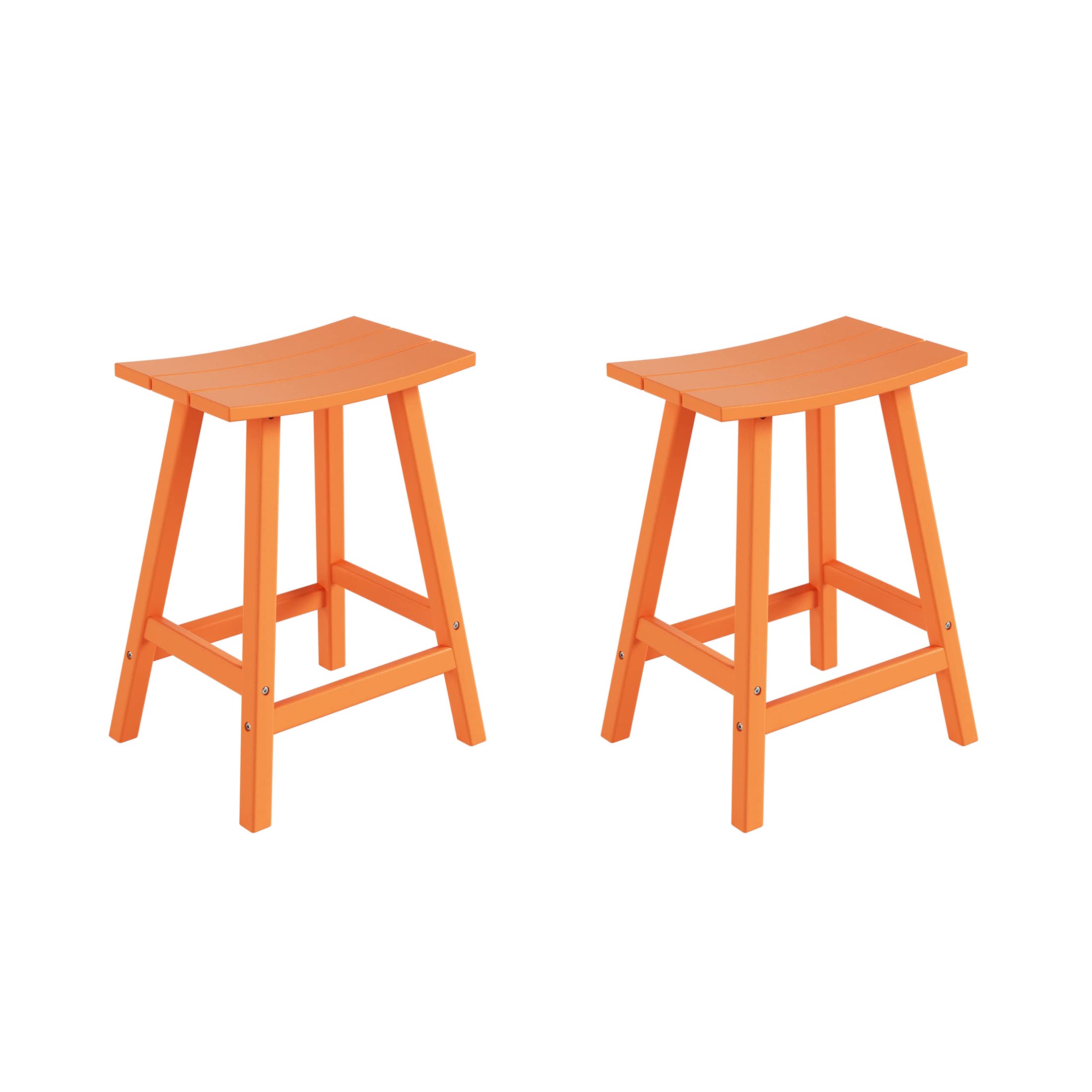 Costaelm All-Weather Bar Stools Set of 2, 24 Height Outdoor Bar Stools, Adirondack Poly Patio Bar Stool for Patio, Deck, Kitchen