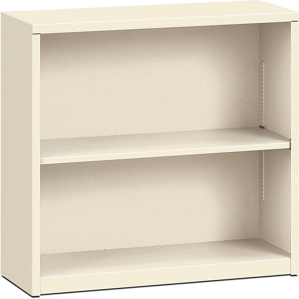HON Brigade Metal Bookcase - Bookcase with Two Shelves, 34-1/2w x 12-5/8d x 29h, Putty (HS30ABC)