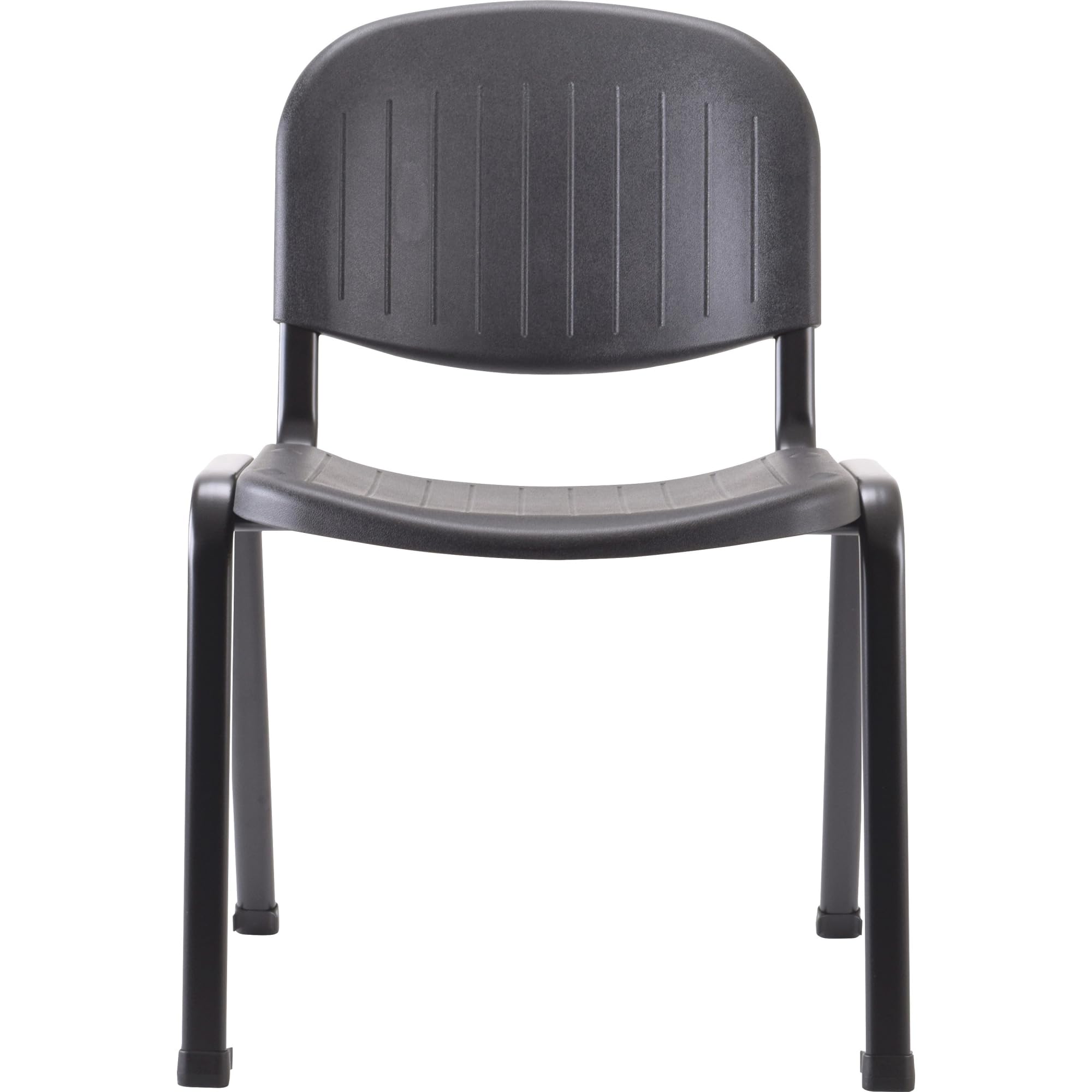 Lorell Low Back Black Stack Chair (Pack of 4)