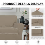 Easy-Going 2 Pieces Microfiber Stretch Chair Slipcover - Spandex Soft Fitted Sofa Couch Cover Washable Furniture Protector With Elastic Bottom Kids Pet Natural