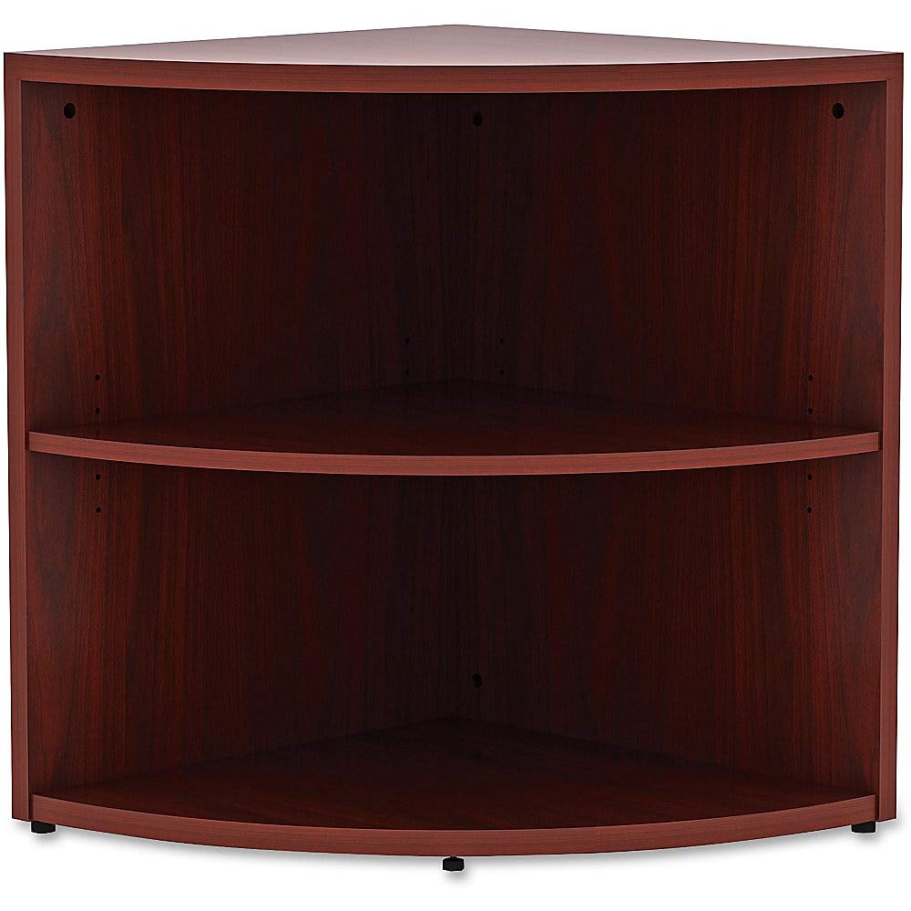 Lorell Essentials Corner Book Rack, 29.5&quot; X 23.6&quot; X 23.6&quot;, Mahogany