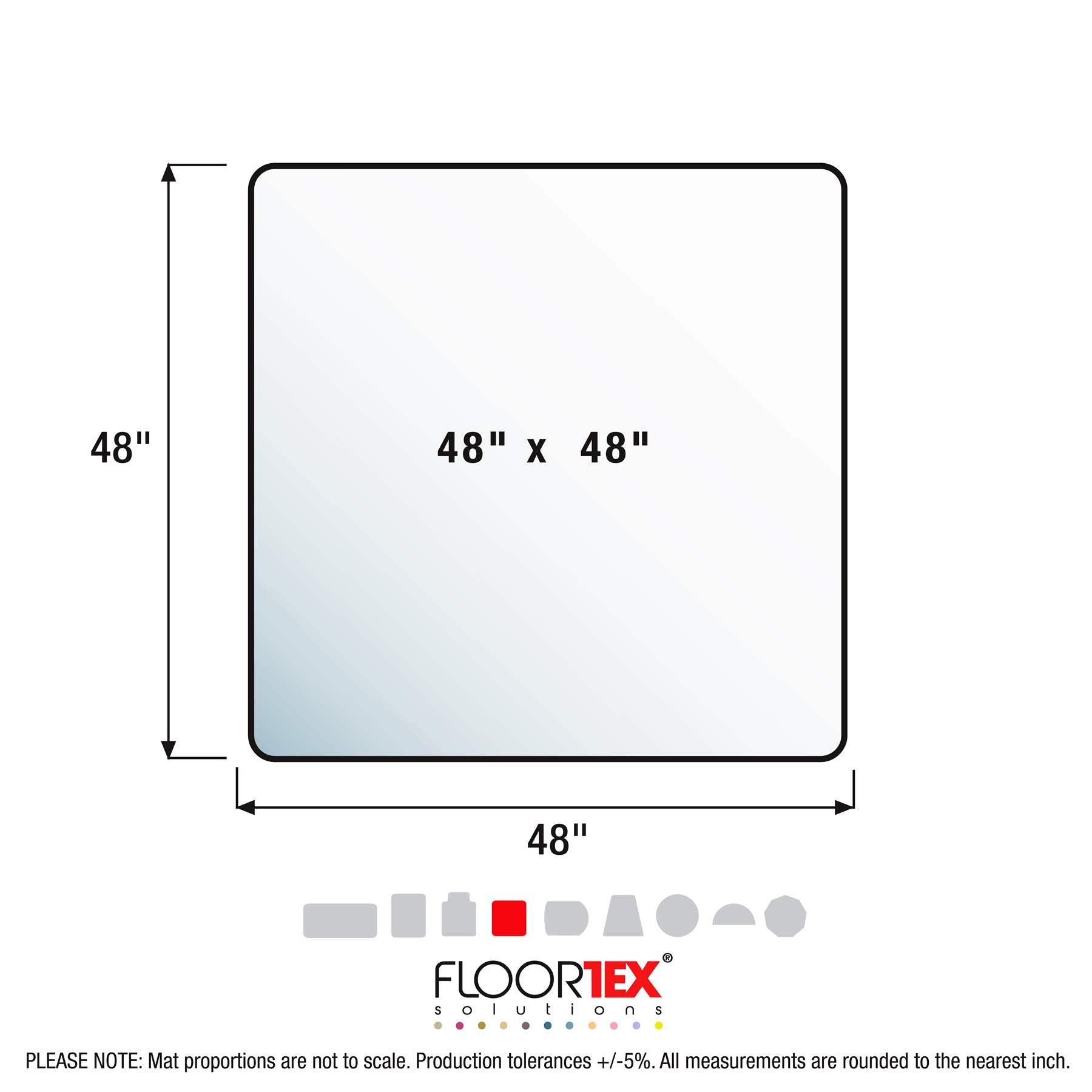 Floortex Polycarbonate Chair Mat 48" x 48" for Hard Floors (FR1212119ER)
