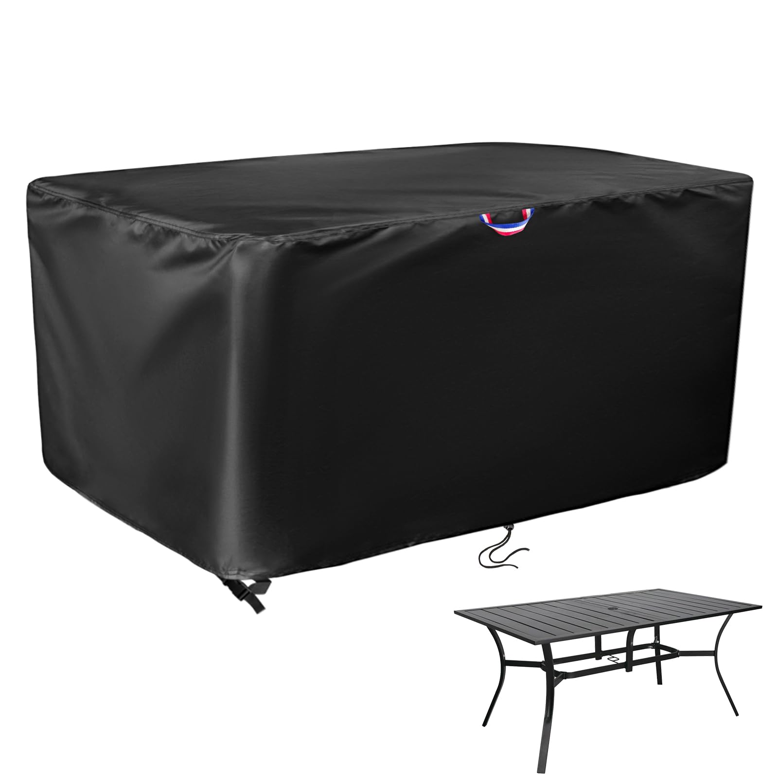 Outdoor Dining Table Cover, 60 Inch Rectangle Patio Dining Table Cover, Waterproof Protective Cover Patio Furniture Covers - 60