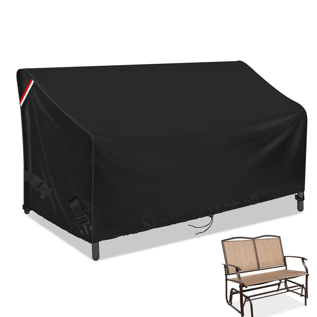 Loenel Outdoor Glider Bench Cover For 2 Person Swing Glider Chair With Center Table, Waterproof Patio Loveseat Cover Garden Couc
