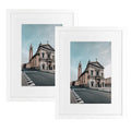 Golden State Art, 12x16 Wood Picture Frame - White Mat for 8x12 Photos - Sawtooth for Wall Display - Great for Weddings, Graduat