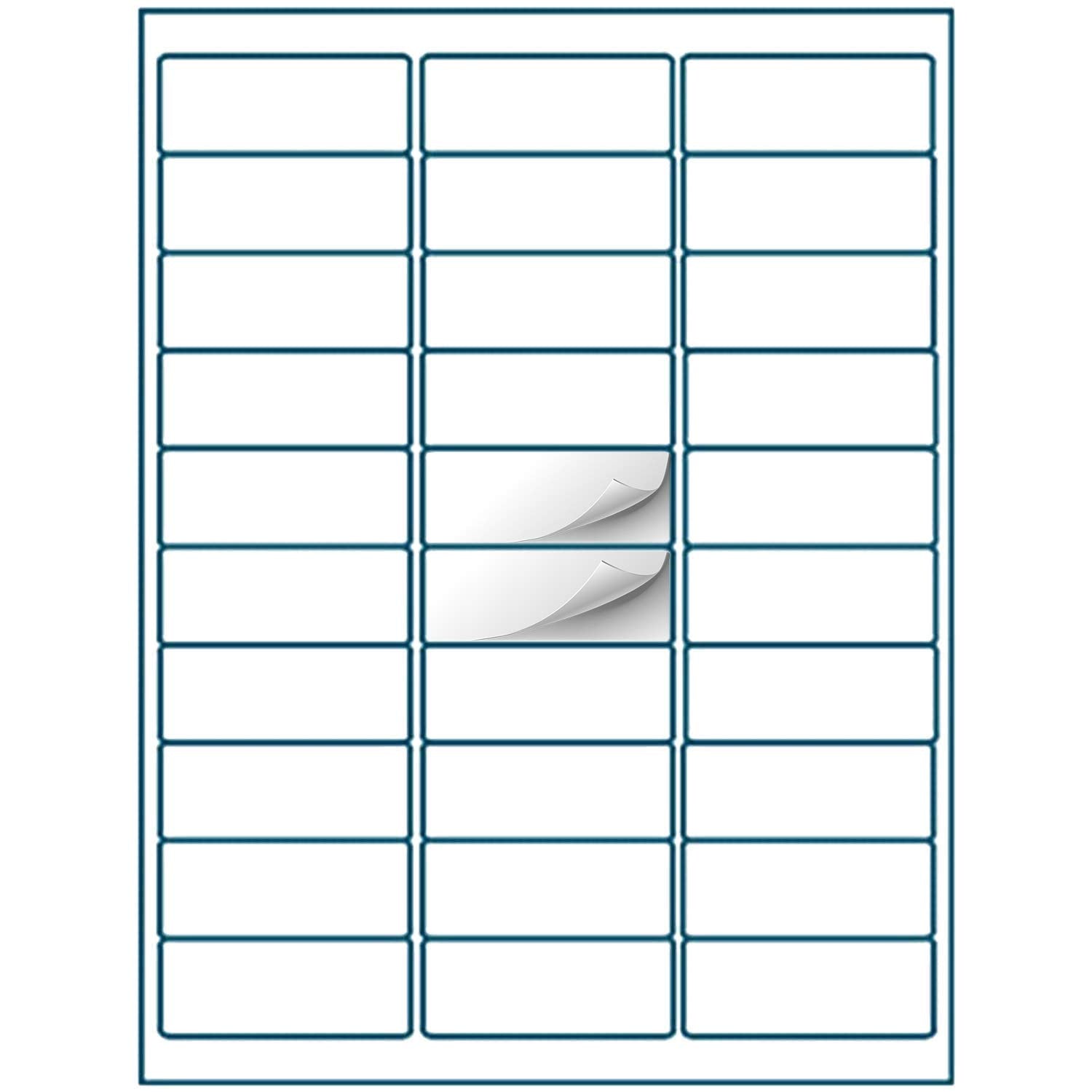 Shop4Mailers 30-Up White Permanent Self Adhesive Shipping Labels 1    X 2 5/8    Easy Peel Stickers For Laser & Inkjet Printers
