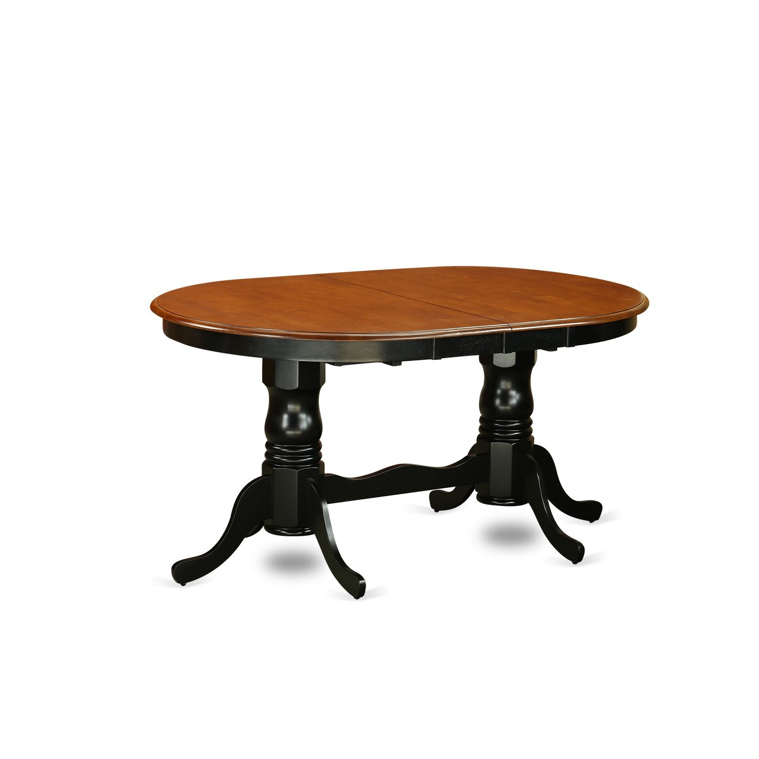 East West Furniture PLNI9-BCH-C 9 Piece Modern Dining Table Set Includes an Oval Wooden Table with Butterfly Leaf and 8 Linen Fabric Kitchen Dining Chairs, 42x78 Inch, Black & Cherry