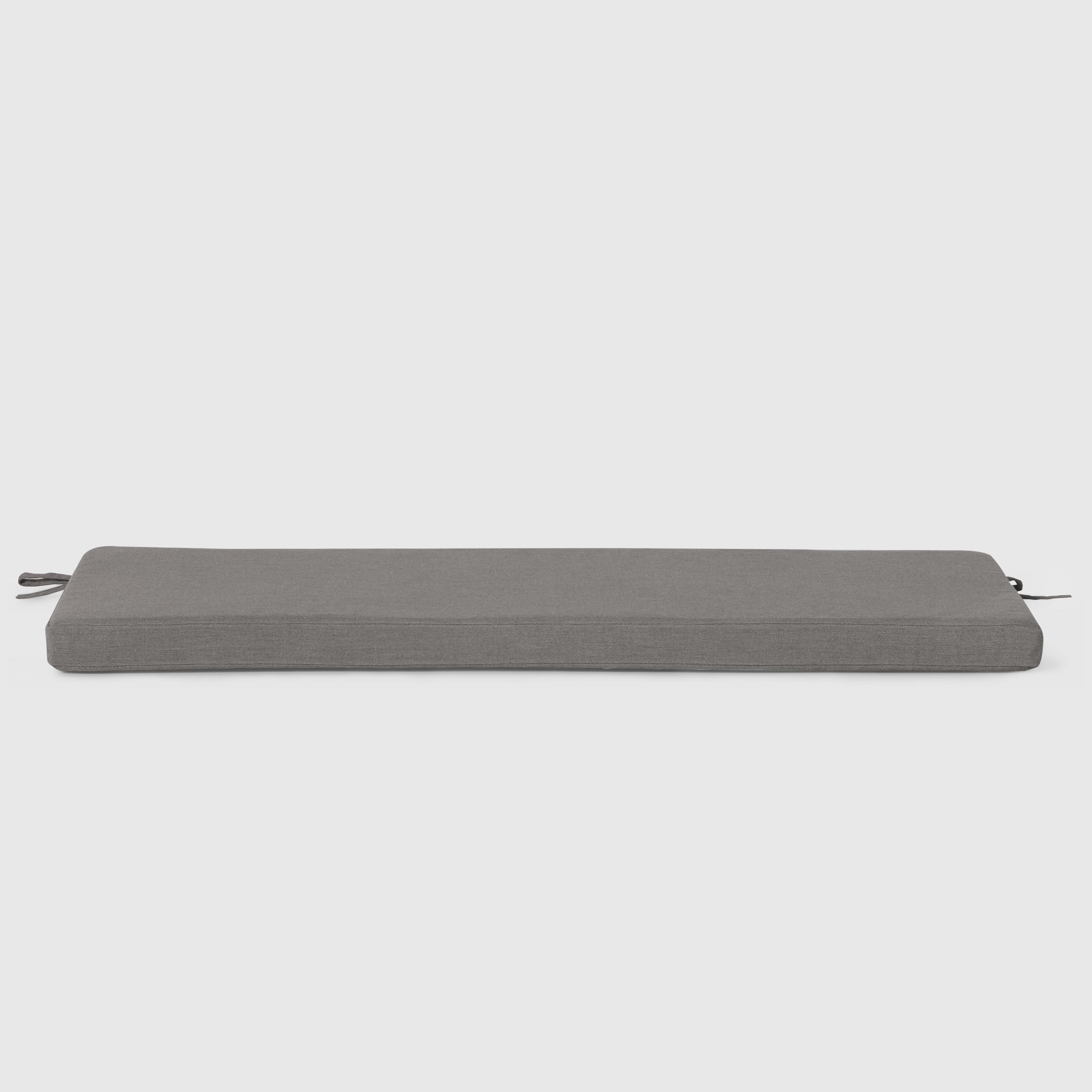 Westintrends Solace Water Resistant Outdoor Patio Bench Seat Cushion, 48 X 18, Grey