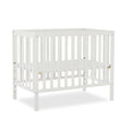 Dream On Me Edgewood 4-In-1 Convertible Mini Crib In White, JPMA Certified, Non-Toxic Finish, New Zealand Pinewood, With 3 Mattr