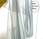 Pi Tier Sheer Curtains 45 Inches Length With Rod Pocket,Light Voile Home Decoration For Kitchen/Small Window 2Panels (W42Xl45,Blue Haze)