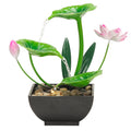 Tabletop Fountain, Waterfall Fountain, Indoor Water Fountain, 3-Tier Lotus Desk Fountain. Home Decor with Natural River Rocks So