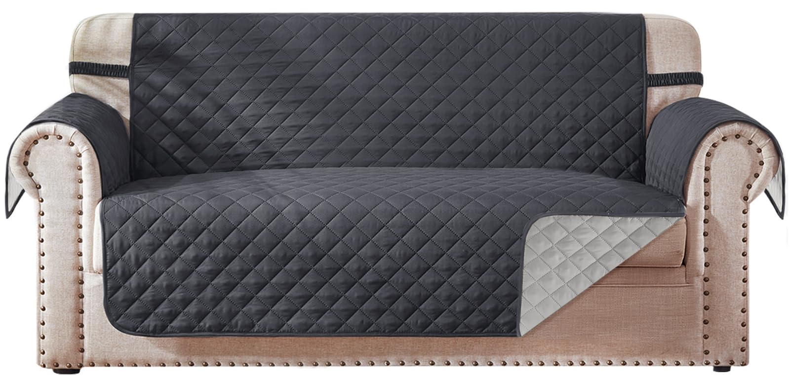 Homerilla Reversible Loveseat Covers Love Seat Couch Covers Washable Couch Cover 2 Cushion Sofa Pet Friendly Sofa Cover Protecto