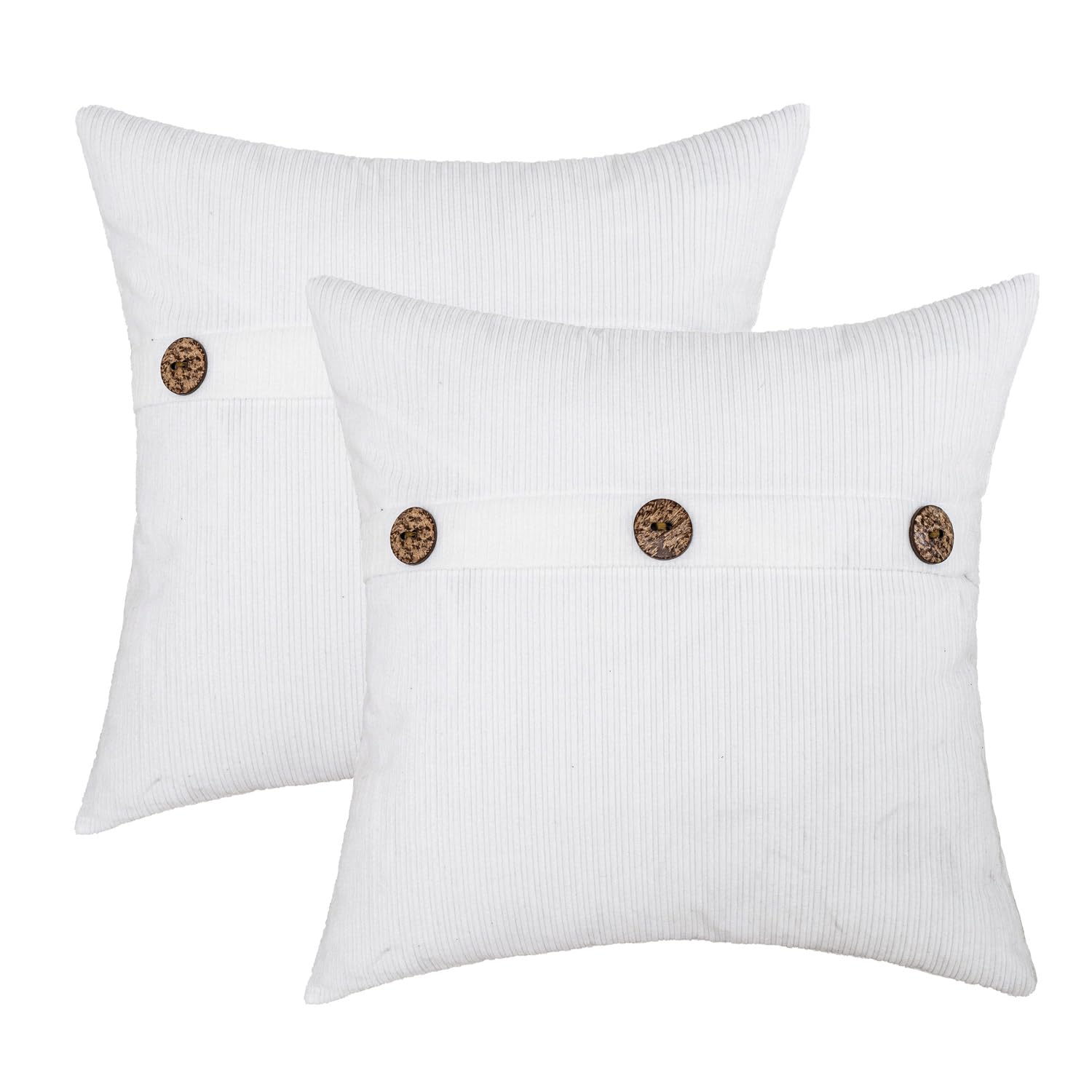 Hwy 50 Decorative Throw Pillow Covers Set Cushion Cases With Triple Buttons 22X22 Inch Chenille Soft Farmhouse Accent Pillowcase