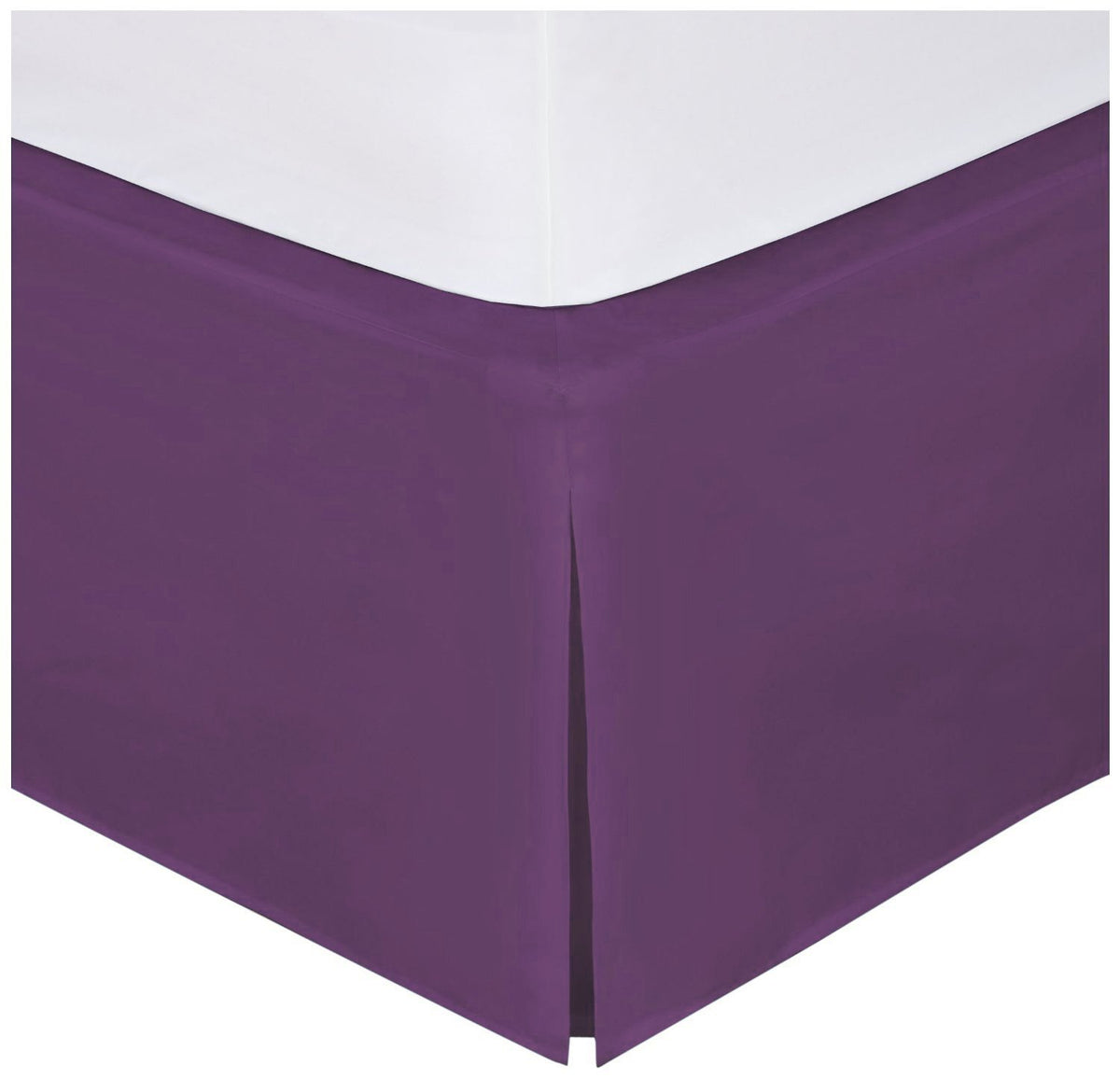 Full Size Luxury Tailored Bed Skirt 14'' Drop Pleated Styling Dust Ruffled Solid Dark Purple New