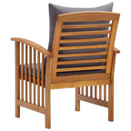 vidaXL Set of 2 Patio Chairs - Solid Acacia Wood Construction - with Comfortable Cushions - Unique Wood Grains - Perfect for Garden, Patio, Terrace
