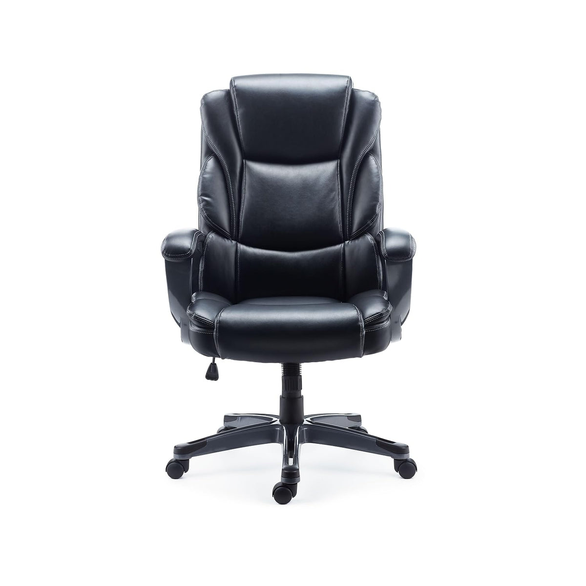 Staples Mcallum Ergonomic Manager And Executive Office Chair, Task Desk Swivel Chair With Wheels, Adjustable Height, Bonded Leat