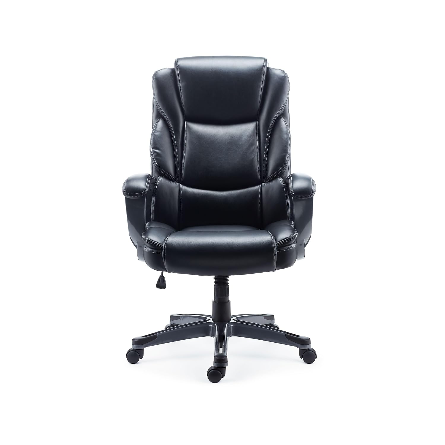 Staples Mcallum Ergonomic Manager And Executive Office Chair, Task Desk Swivel Chair With Wheels, Adjustable Height, Bonded Leat