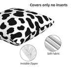 Cow Print Farmhouse Throw Pillow Covers 18X18 Inch Black And White Pillow Case Soft Outdoor Pillowcase Cushion Covers Set Of 2 F