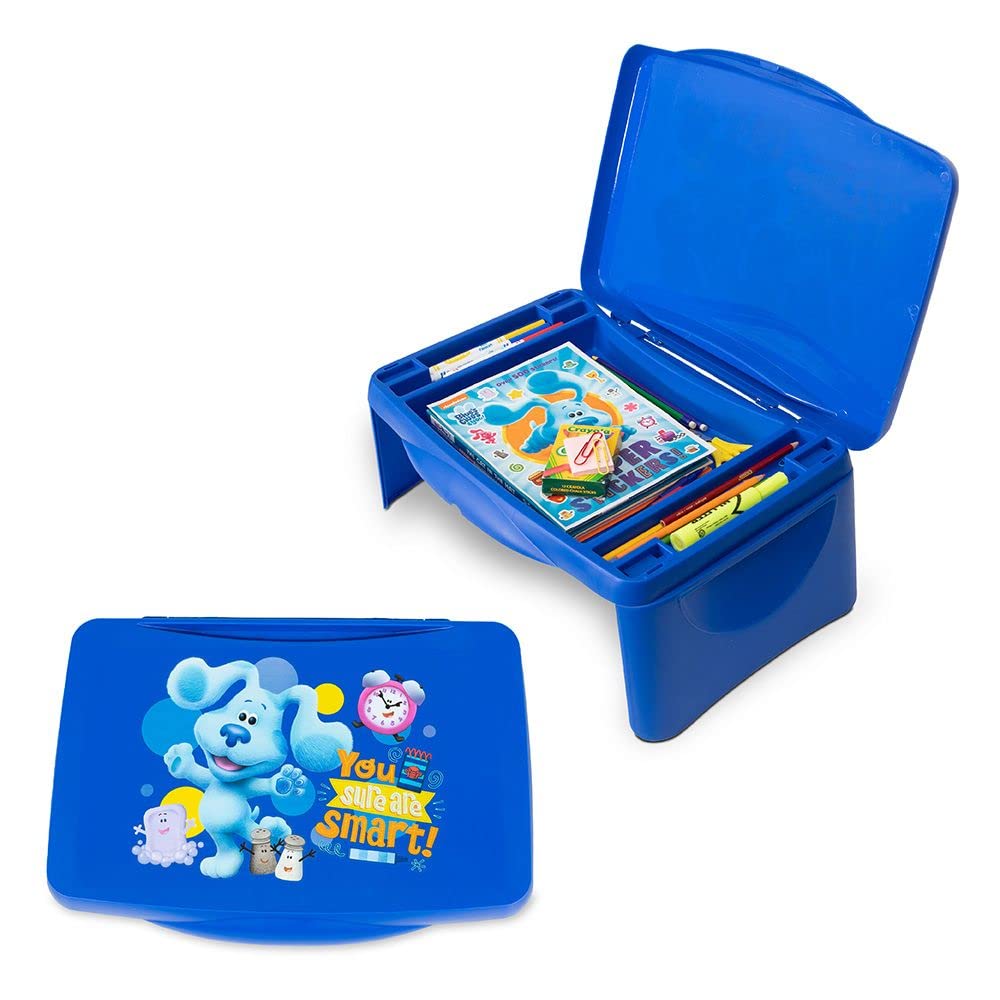 Blue'S Clues Kids Lap Desk With Storage - Folding Lid And Collapsible Design - Portable For Travel Or Use In Bed At Home - Great
