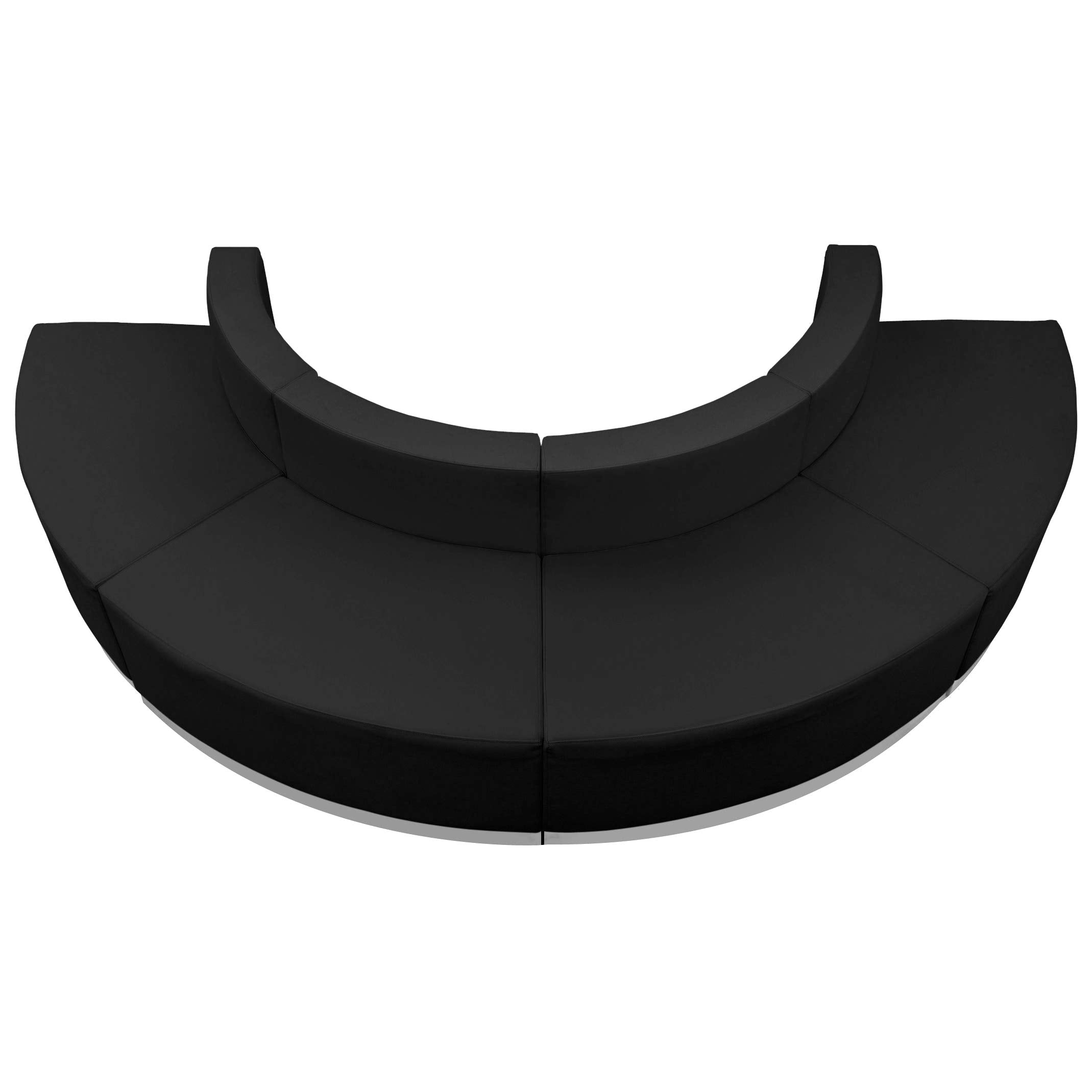 Flash Furniture HERCULES Alon Series Black LeatherSoft Reception Configuration, 4 Pieces