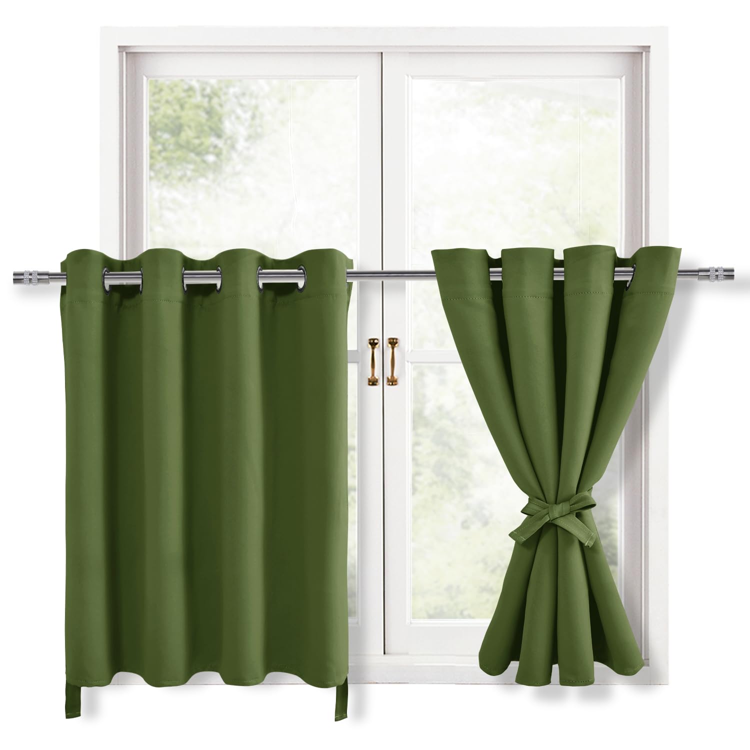 Hiasan RV Blackout Curtains for Bedroom, 52 x 30 Inches Long - Thermal Insulated & Energy Saving Window Curtains for Living Room