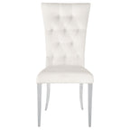 Coaster Home Furnishings Kerwin Tufted Upholstered Side Chair (Set of 2) White and Chrome
