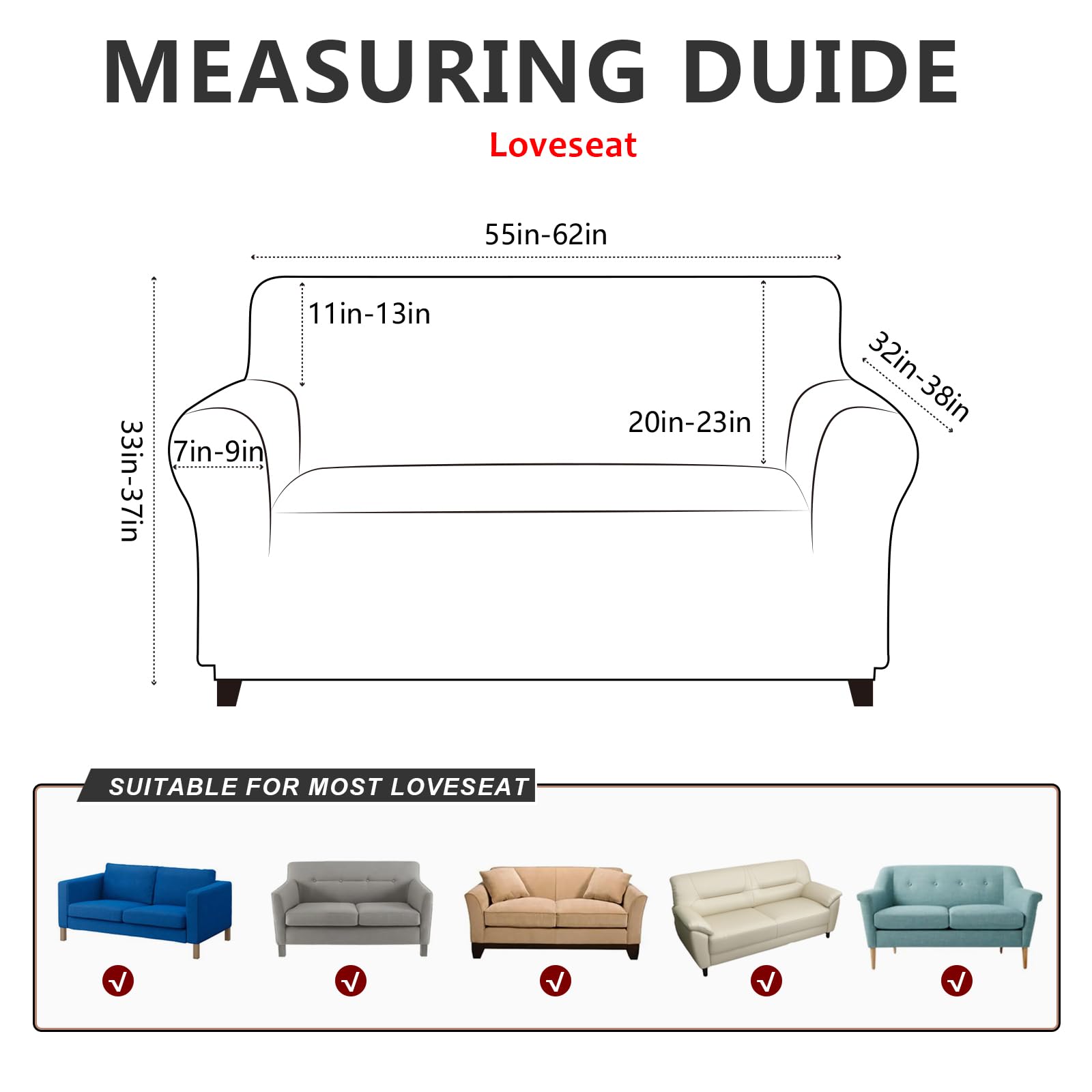 Molasofa Loveseat Covers - Couch Cover For Leather Couches, Soft Loveseat Covers With Leather-Like Quality. Washable, Non-Pillin