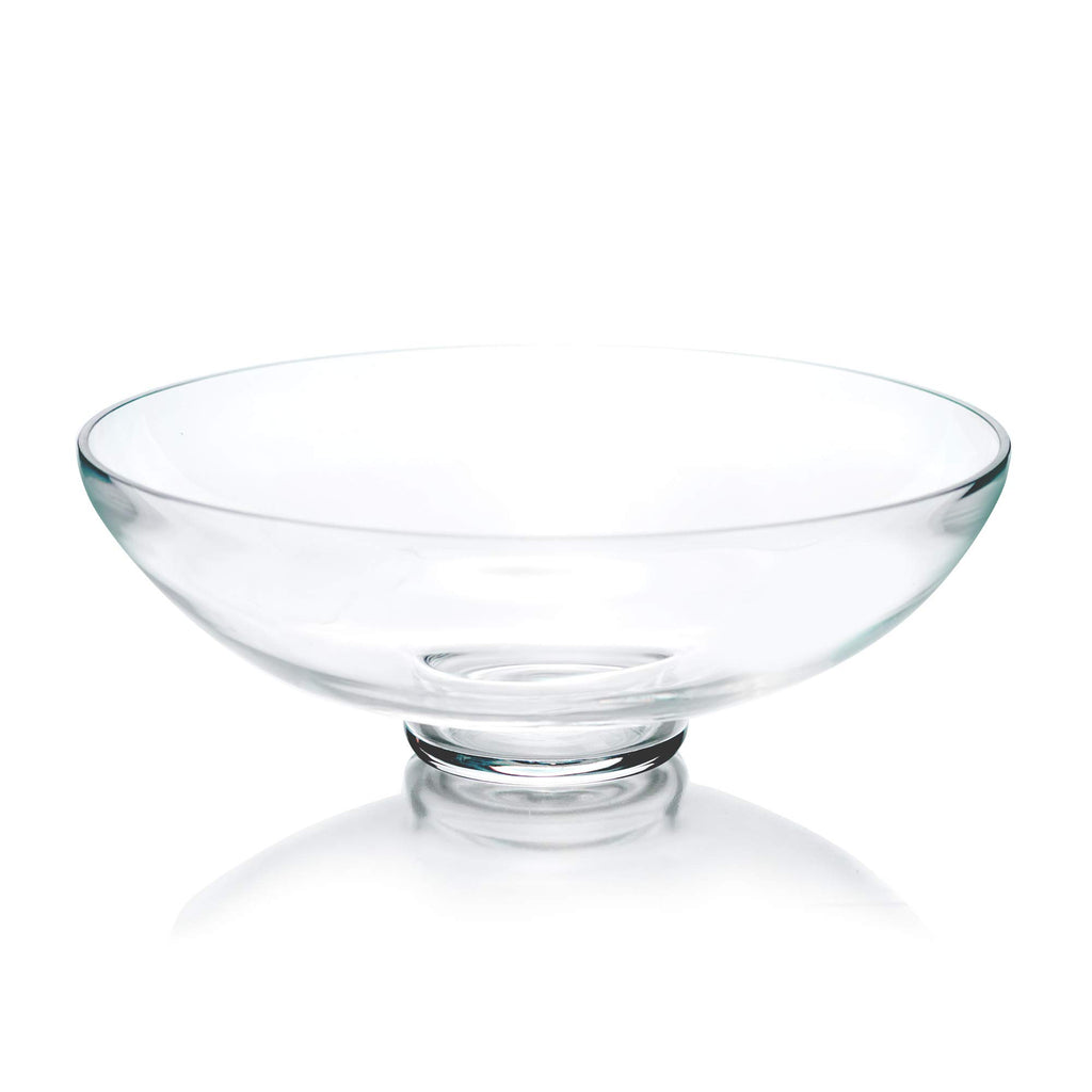 CYS EXCEL Glass Decorative Footed Bowl (H:4.5'' D:12'') | Fruit Display Bowl | Terrarium Bowl | Compote Vase Kitchen Table Cente