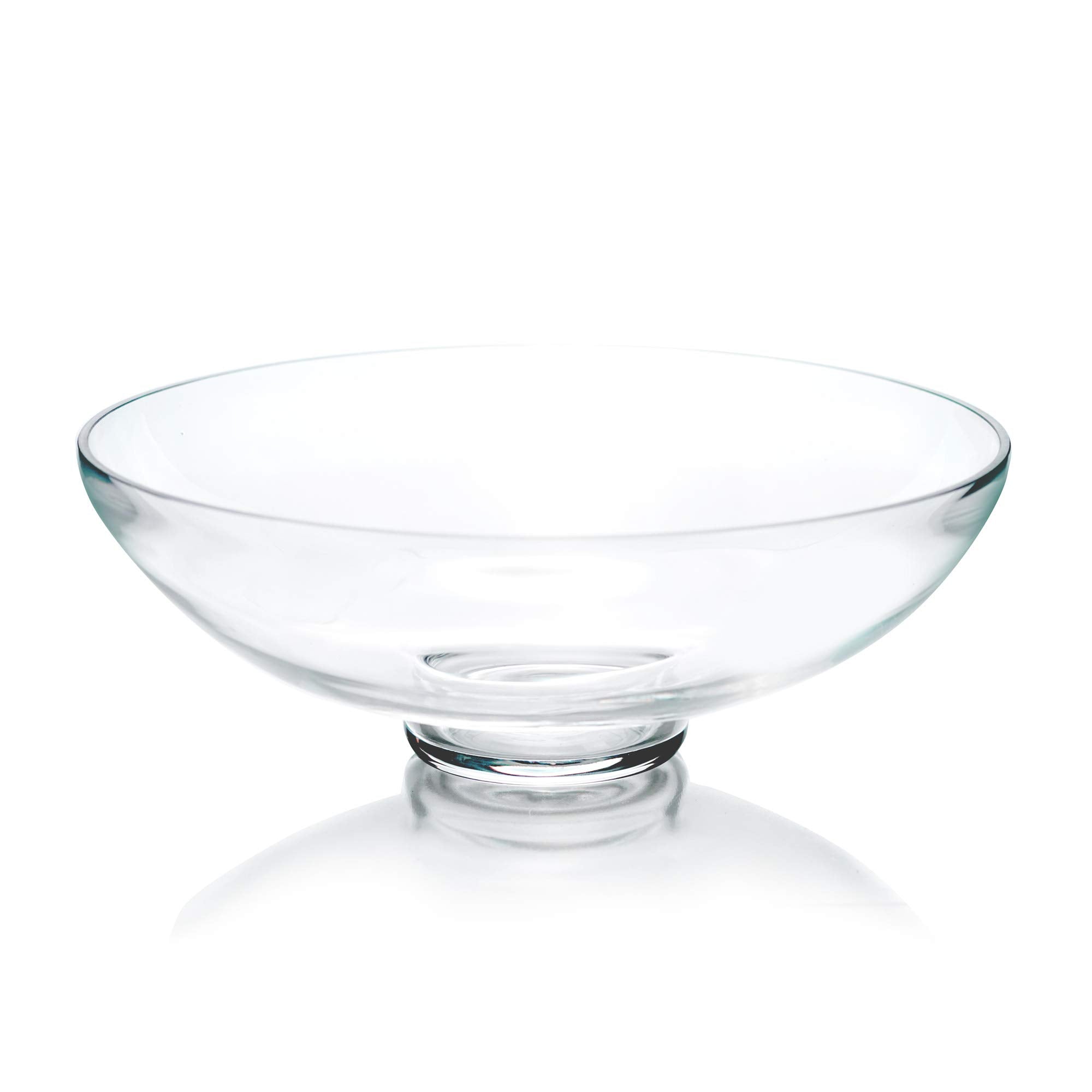 CYS EXCEL Glass Decorative Footed Bowl (H:4.5'' D:12'') | Fruit Display Bowl | Terrarium Bowl | Compote Vase Kitchen Table Cente