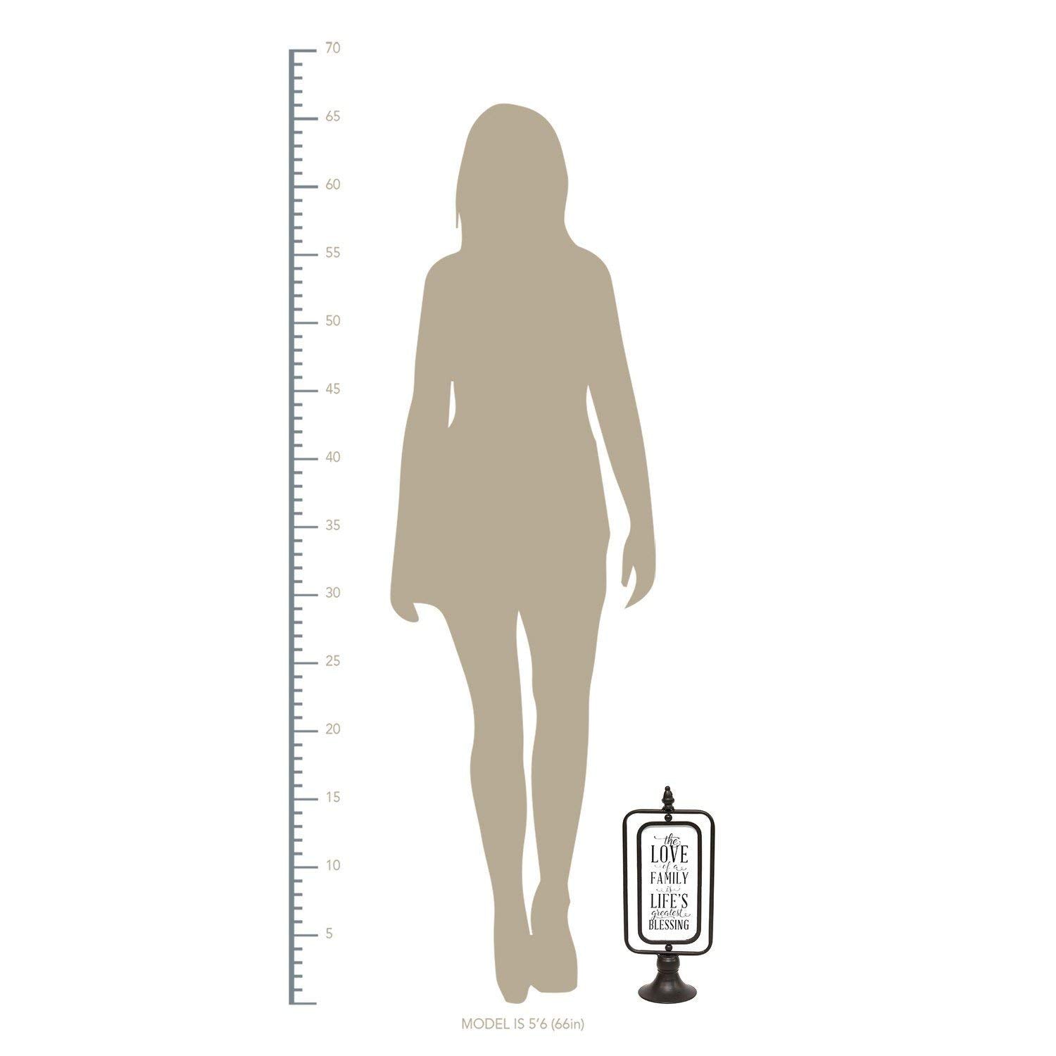 HomeRoots Black 100% Metal The Love of a Family Metal Table top