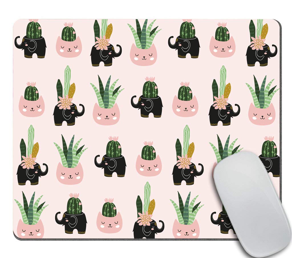 Amcove Cute Mouse Pad School Supplies Dorm Decor Elephant Mouse Pad Cute Office Supplies Pink Office Decor Cactus Mouse Pad Desk