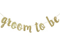 Groom to Be Banner Gold Glitter Decor for Bridal Shower Wedding Bachelorette Party Decorations